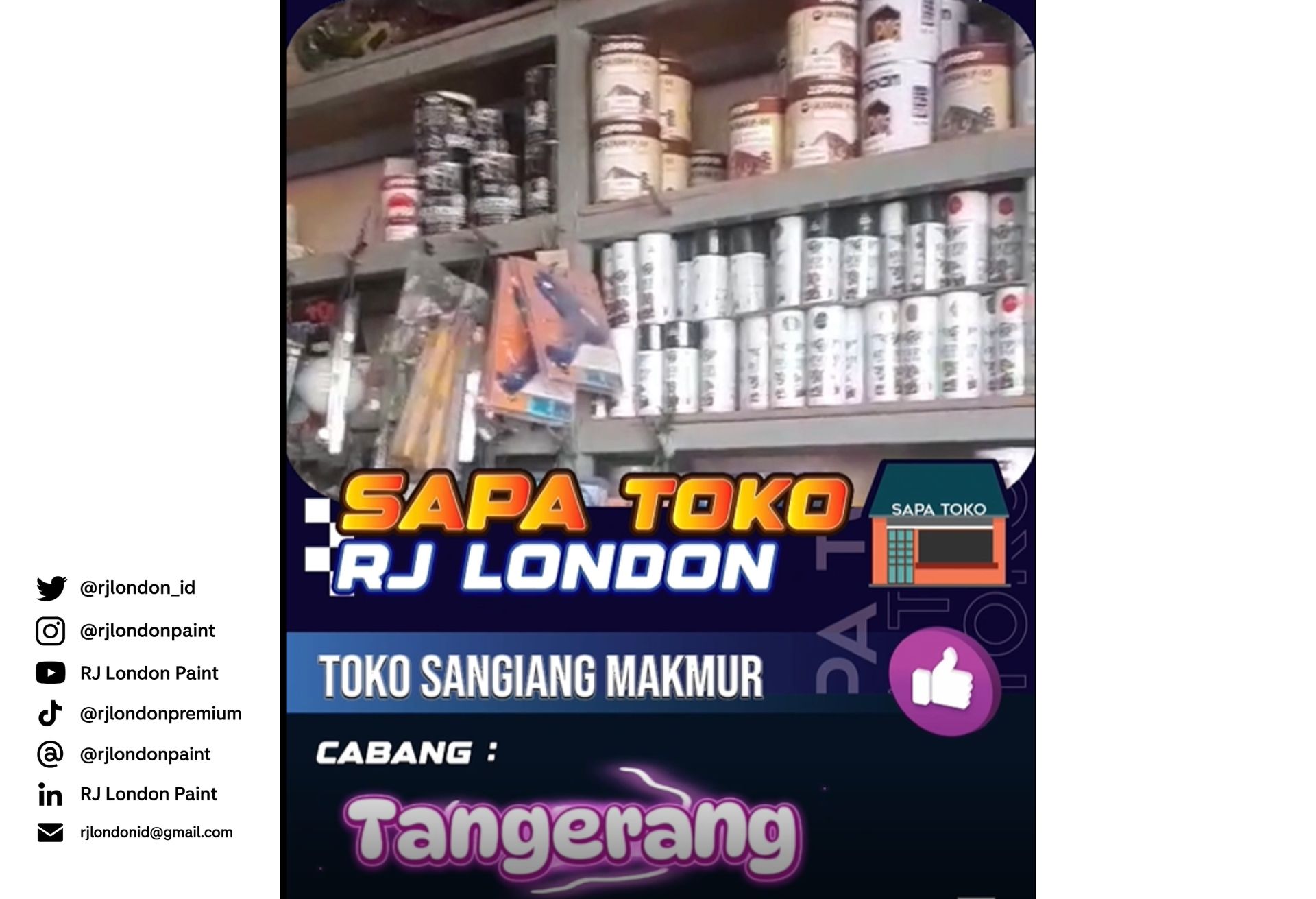 Sapa Toko Cabang Tangerang: Toko Sangiang Makmur dan Kepercayaan terhadap Produk RJ London